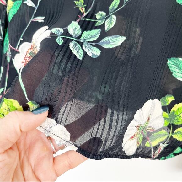 H&M Sheer Floral Boho Top Blouse‎ - Picture 6 of 9